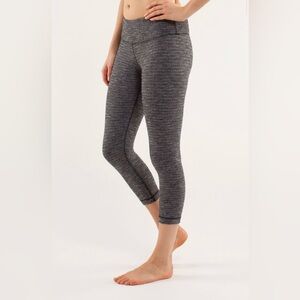Lululemon Wunder Under Crop | Coco Pique Black / Black